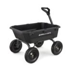 Gorilla Carts 7GCG-NF carretilla de jardín de polietileno para trabajo pesado con neumáticos sin riesgo de pinchazos, 7