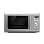 Breville BMO650SIL - Horno de microondas para encimera de cierre suave, color plateado