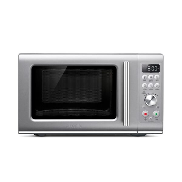 Breville BMO650SIL - Horno de microondas para encimera de cierre suave, color plateado