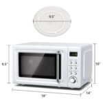 Horno microondas retro para encimera, grande de 0.7 pies cúbicos, 700 vatios, encimera de acero laminado en frío con aju