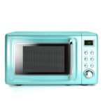 Countert - Horno microondas retro, grande de 0.7 pies cúbicos, 700 vatios, encimera de acero laminado en frío con ajuste