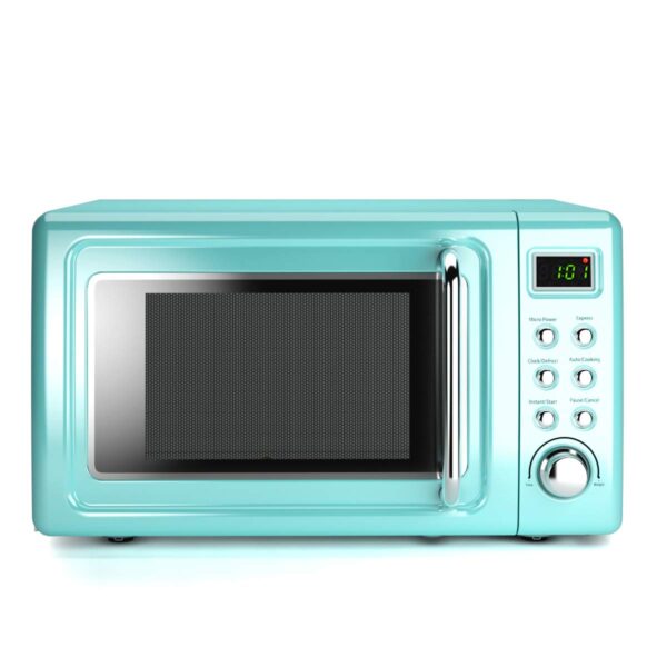 Countert - Horno microondas retro, grande de 0.7 pies cúbicos, 700 vatios, encimera de acero laminado en frío con ajuste