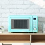 Countert - Horno microondas retro, grande de 0.7 pies cúbicos, 700 vatios, encimera de acero laminado en frío con ajuste