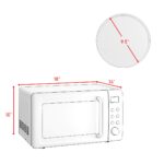 Countert - Horno microondas retro, grande de 0.7 pies cúbicos, 700 vatios, encimera de acero laminado en frío con ajuste