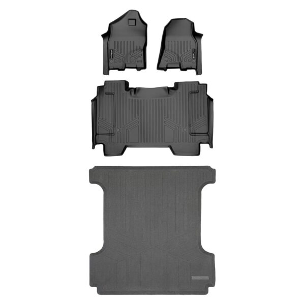 Juego de Alfombrillas SMARTLINER 2 Filas SA0426 B0369 K0369 Negro para Ram 1500 2019-2022 Cabina de Tripulación