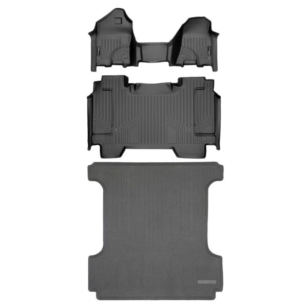 SMARTLINER Alfombrillas para Ram 1500 Crew Cab 2019-2024 Cama Corta Asiento de Banco Primera Fila Negro Modelo SA0427 B0