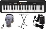 Casio CT-S200BK PPK | Paquete Premium de Teclado de 61 Teclas con Soporte, Auriculares y Fuente de Alimentación, Negro