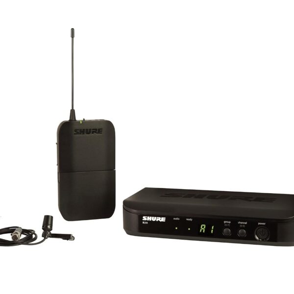 Shure Sistema de micrófono inalámbrico BLX14/CVL - Batería de 14 horas, rango de 300 pies, UHF | Incluye micrófono CVL L