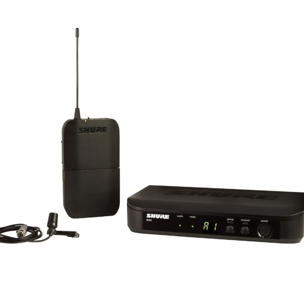 Sistema de micrófono inalámbrico Shure BLX14/CVL - Duración de batería de 14 horas, alcance de 300 pies, UHF | Incluye m