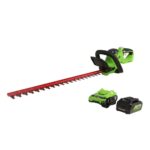 Cortasetos Inalámbrico Greenworks HTG302 24V 22 pulgadas Cuchillas Cortadas con Láser Batería 4.0 Ah y Cargador Incluido
