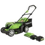 Cortacésped Inalámbrico Greenworks MO48B01 48V 17 pulgadas con 2 Baterías 4.0Ah y Cargador Rápido de Doble Puerto