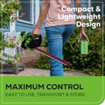 Cortasetos Inalámbrico Greenworks HT40B212 40 V 24 Pulgadas Capacidad de Corte 1 Pulgada con Batería USB 2.0 Ah y Cargad