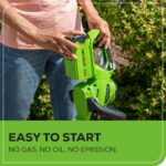 Cortasetos Inalámbrico Greenworks HT40B212 40 V 24 Pulgadas Capacidad de Corte 1 Pulgada con Batería USB 2.0 Ah y Cargad