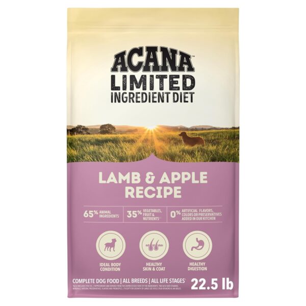 Alimento Seco para Perros ACANA Singles Cordero y Manzana Sin Granos 22.5 Libras