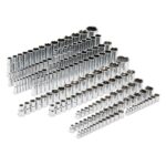 GEARWRENCH Juego de llaves maestras estándar y profundas SAE/métricas de 163 piezas de ¼, 3/8 y ½ de 6 puntos - 89073