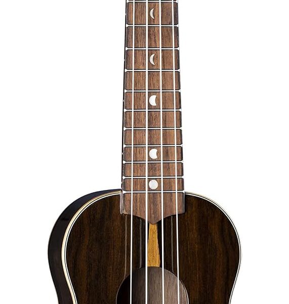 Luna Guitarras Ziricote, Ukelele soprano de 4 cuerdas con Gigbag, Pequeño (UKE ZIRI S)