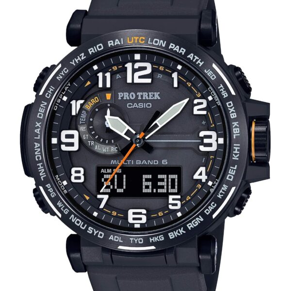 Reloj Casio Pro Trek PRW-6600Y-1A9CR Triple Sensor Resistente al Agua 100 Metros Correa de Resina Negra