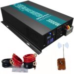 Inversor de Corriente WZRELB RBPRC-300036 3000W 36V a 120V Onda Sinusoidal Pura con Control Remoto Negro