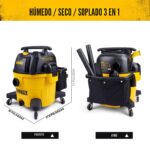 DEWALT Aspiradora para Seco y Húmedo de 9 Galones, Aspiradora de Taller de Alta Capacidad con Accesorios, 5 HP Máximo, c