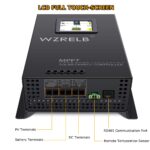 Controlador de Carga Solar MPPT WZRELB 60A 12V 24V 48V Automático 18V 36V Manual Max PV 170V Pantalla Táctil LCD