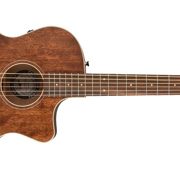 Fender Guitarra acústica especial Newporter de caoba, con 2 años de garantía, natural, diapasón Pau Ferro, con bolsa de