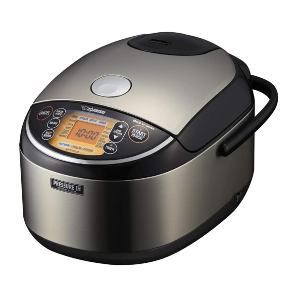 Zojirushi NP-NWC18 - Arrocera y calentador de arroz de 10 tazas con calentamiento por inducción a presión, negro
