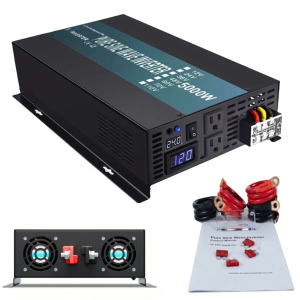 Inversor de Corriente WZRELB RBP-S500024 Onda Sinusoidal Pura 5000 W 10000 W Pico 24V CC a 110V CA