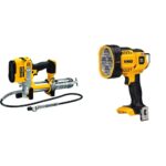 DEWALT Pistola de engrase inalámbrica de 20 V MAX*, solo herramienta (DCGG571B) y luz de trabajo LED de 20 V MAX* (DCL04
