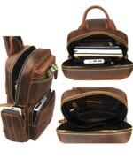 Bolso Bandolera LANNSYNE Cuero de Grano Completo para iPad 10.5 Pulgadas Correa Ajustable