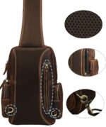 Bolso Bandolera LANNSYNE Cuero de Grano Completo para iPad 10.5 Pulgadas Correa Ajustable