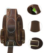 Bolso Bandolera LANNSYNE Cuero de Grano Completo para iPad 10.5 Pulgadas Correa Ajustable