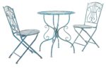 Juego de Bistro para Exterior Safavieh Semly PAT5028C 3 Piezas Hierro Azul Antiguo Estilo Victoriano