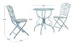 Juego de Bistro para Exterior Safavieh Semly PAT5028C 3 Piezas Hierro Azul Antiguo Estilo Victoriano