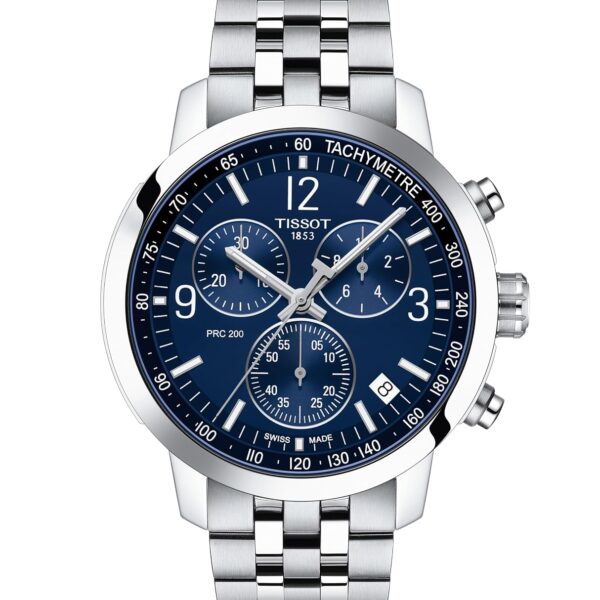 Reloj Tissot PRC 200 Cronógrafo T1144171104700 Caja de Acero Inoxidable 42mm Esfera Azul