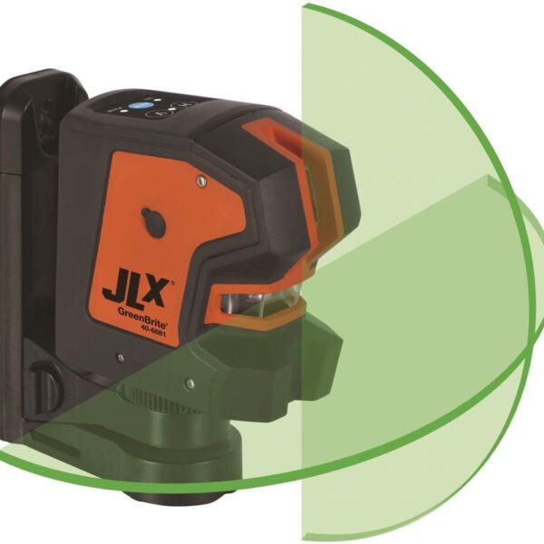 Johnson Level & Tool 40-6681 JLX - Láser de línea cruzada de 180° autonivelante con tecnología GreenBrite, verde, 1 láse