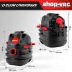 Shop-Vac Aspiradora portátil húmeda/seca de 5 galones y 6.0 HP de potencia máxima, manguera de 1-1/2 pulgadas de diámetr