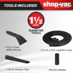 Shop-Vac Aspiradora portátil húmeda/seca de 5 galones y 6.0 HP de potencia máxima, manguera de 1-1/2 pulgadas de diámetr
