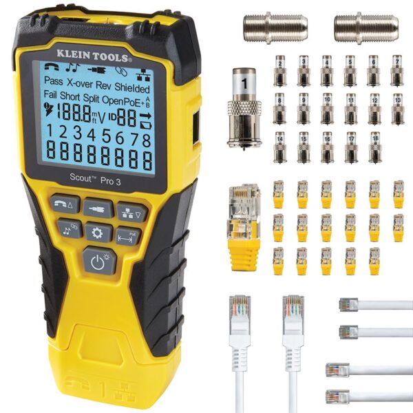 Klein Tools Probador de cables VDV501-852 con control remoto, kit de prueba VDV Scout Pro 3 localiza y prueba cables de