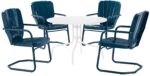 Juego de Comedor Crosley Furniture Ridgeland KO10015NV 5 Piezas Mesa Redonda de Metal Azul Marino