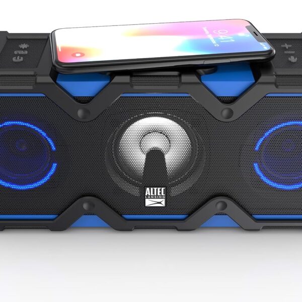 Altavoz Bluetooth Altec Lansing Super LifeJacket Jolt IMW889L-RYB Impermeable IP68 con Carga Inalámbrica Qi y Luces LED