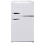 Galanz GLR31TWEER - Refrigerador compacto retro de doble puerta, minirefrigerador con termostato mecánico ajustable y co