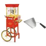 Máquina para hacer palomitas de maíz Nostalgia CCP510 Rojo con hervidor de acero inoxidable de 8 onzas más pala de alumi