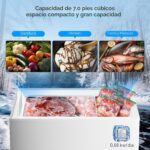 Kismile Congelador de Pecho de 7.0 Pies Cúbicos con 3 Cestas Removibles, Congelador Profundo Compacto Independiente de P
