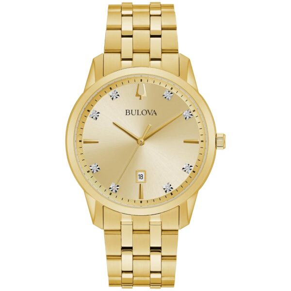 Reloj Bulova Sutton 97D123 Hombre Acero Inoxidable Dorado 40 mm con Diamantes