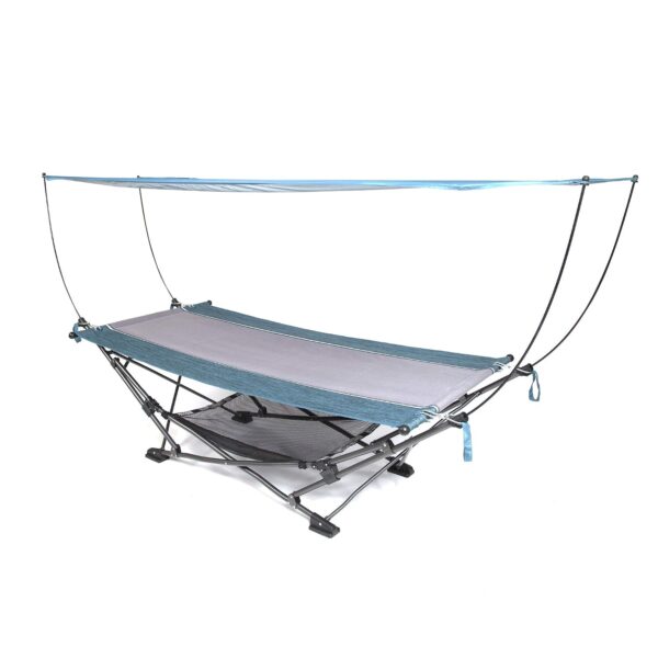 Hamaca Plegable Portátil Mac Sports H806S-201 con Toldo Desmontable Verde Azulado