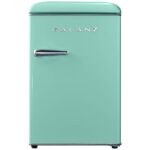 Galanz GLR25MGNR10 Refrigerador compacto retro, minirefrigerador de una puerta, con termostato mecánico ajustable y cong