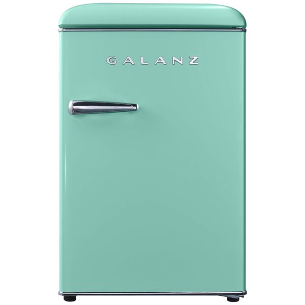 Galanz GLR25MGNR10 Refrigerador compacto retro, minirefrigerador de una puerta, con termostato mecánico ajustable y cong