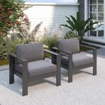 Sillón de Patio Solaste KX-AL 2 Piezas Marco de Aluminio con Cojines Color Gris