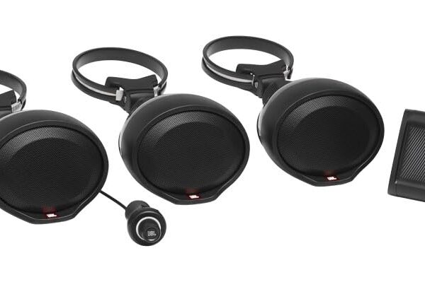 JBL - Amplificador Bluetooth Plug and Play de 4 canales y 4 altavoces
