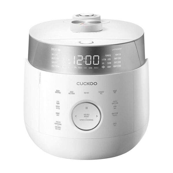CUCKOO Olla arrocera de doble presión de 6 tazas sin cocer / 12 tazas cocidas con tecnología de calentamiento por inducc
